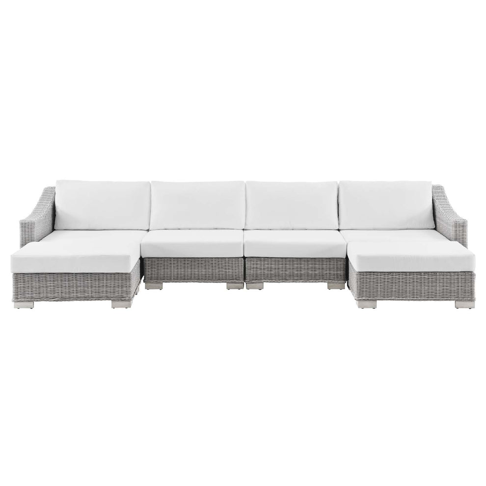 Modway Conway Outdoor Patio Wicker Rattan 6-Piece Sectional Sofa Furniture Set - EEI-5099 | Outdoor Sofas, Loveseats & Sectionals | Modishstore - 39