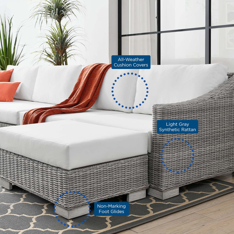 Modway Conway Outdoor Patio Wicker Rattan 6-Piece Sectional Sofa Furniture Set - EEI-5099 | Outdoor Sofas, Loveseats & Sectionals | Modishstore - 38