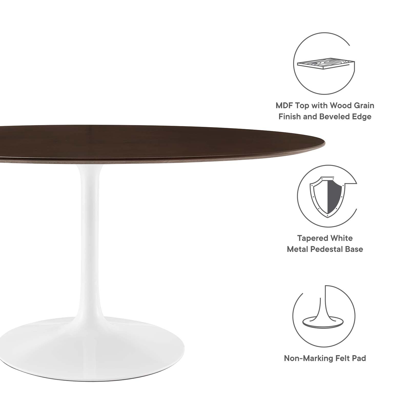 Modway Lippa 60" Oval Dining Table - EEI-5194 | Dining Tables | Modishstore - 12