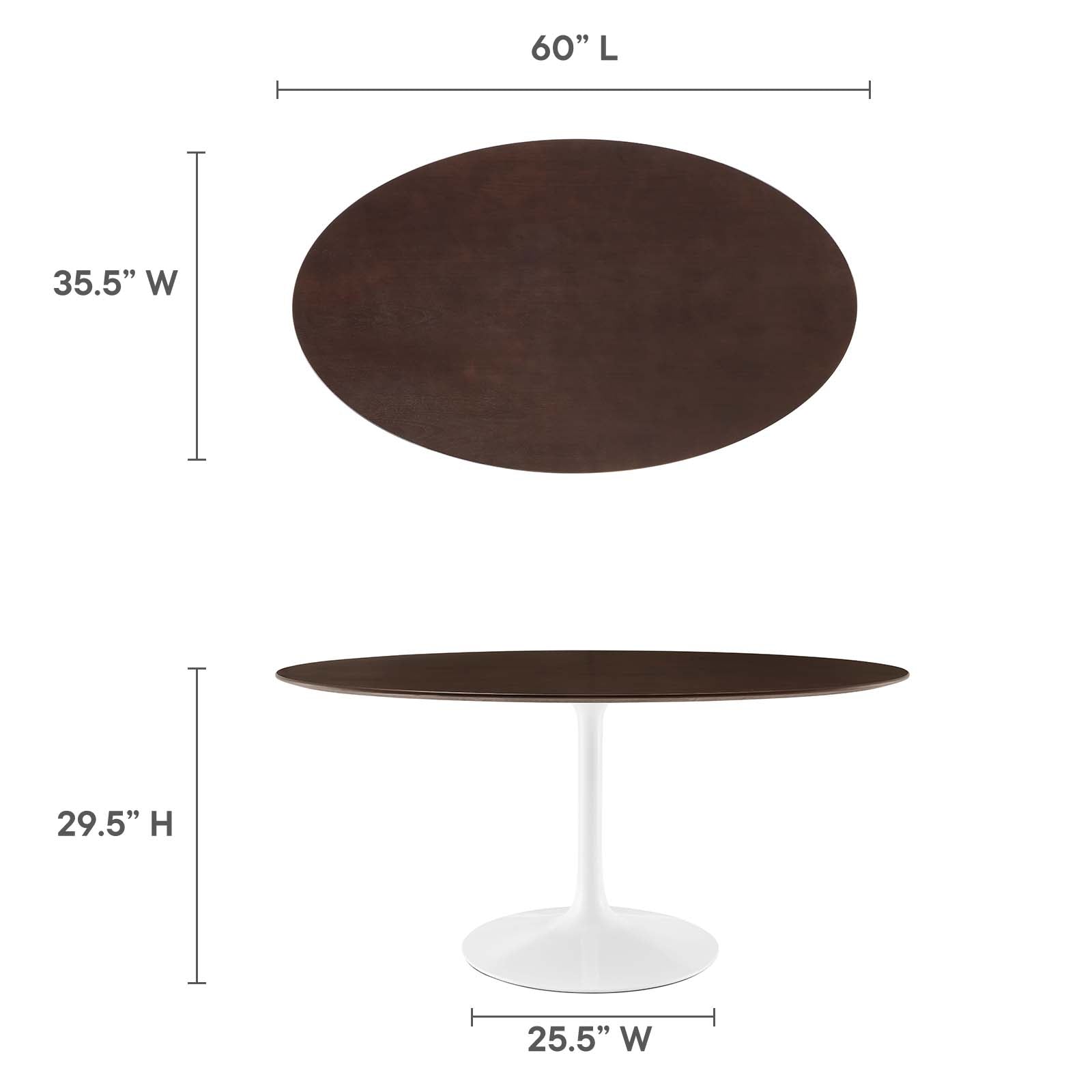 Modway Lippa 60" Oval Dining Table - EEI-5194 | Dining Tables | Modishstore - 13