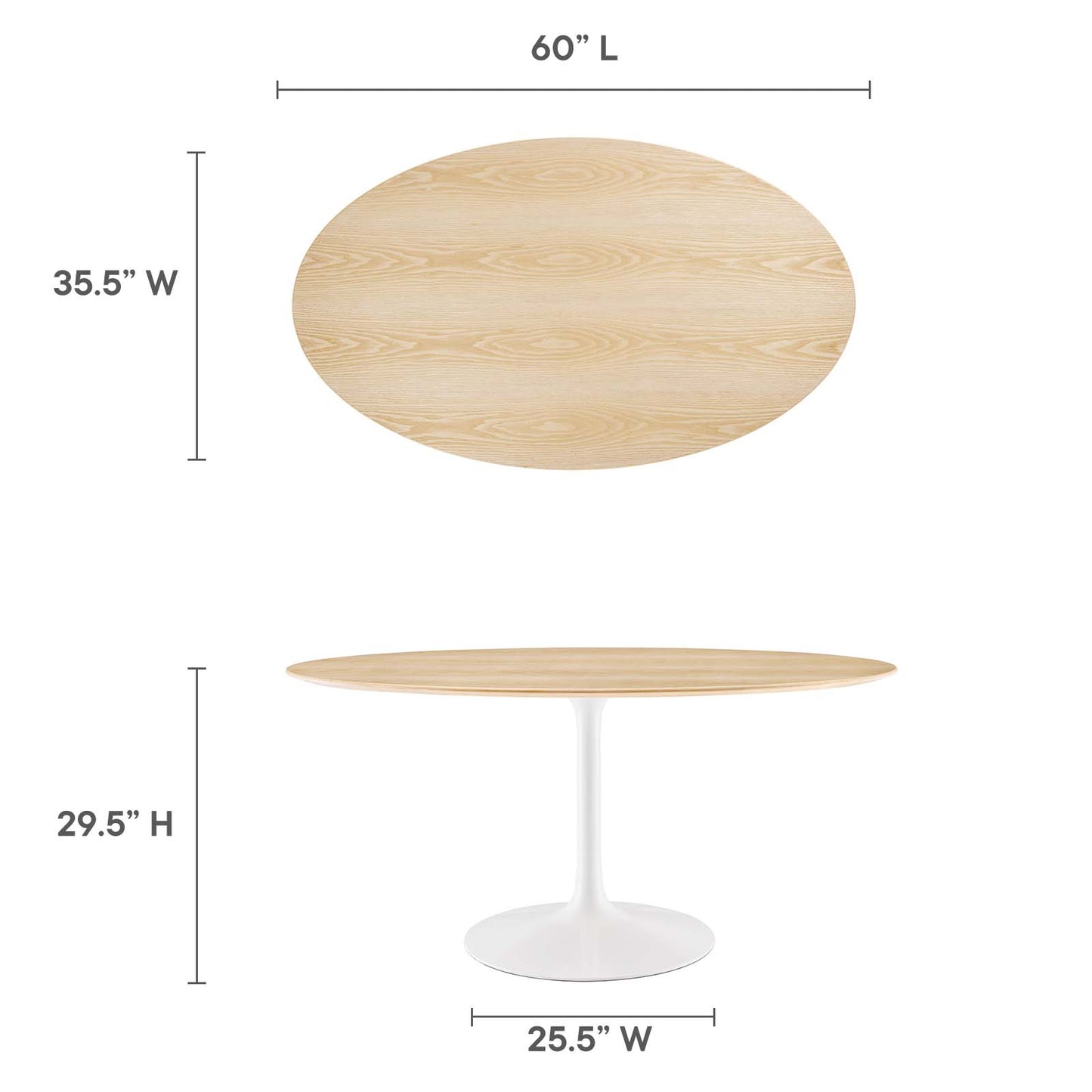 Modway Lippa 60" Oval Dining Table - EEI-5195 | Dining Tables | Modishstore - 13