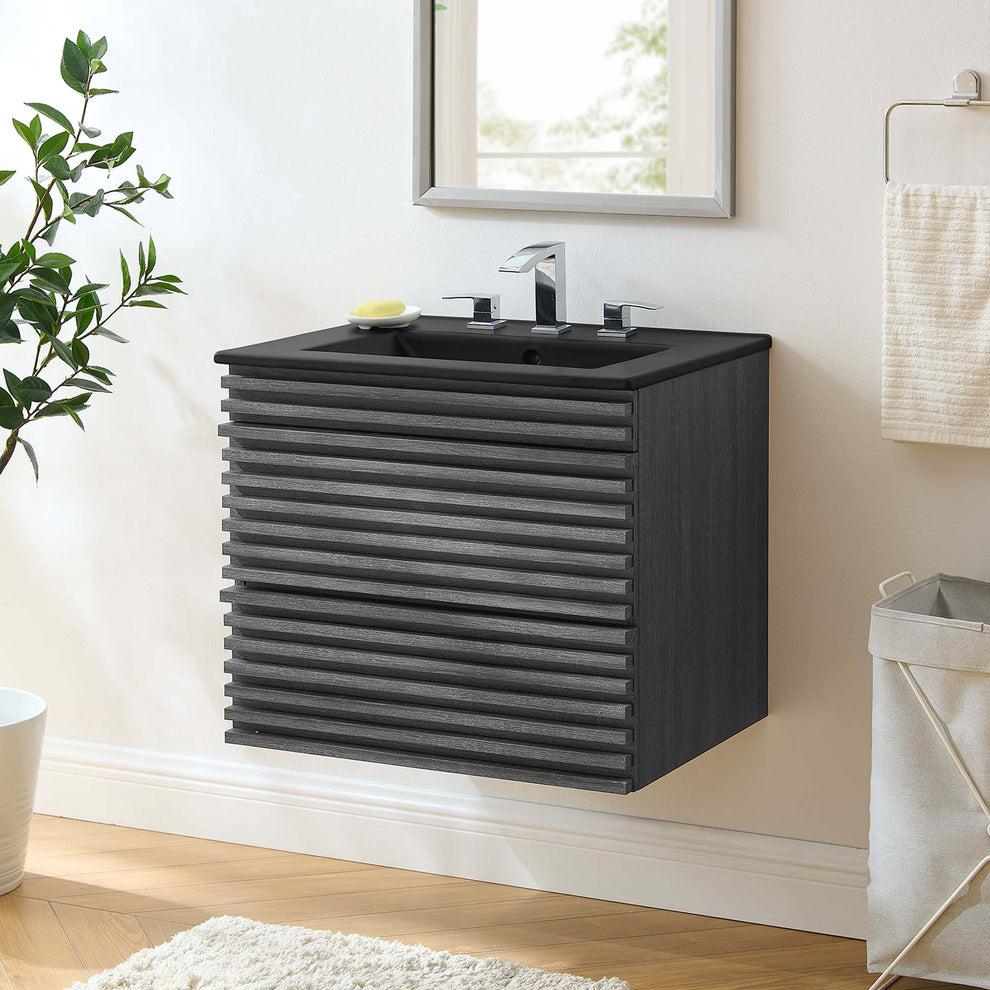 Render 24" Wall-Mount Bathroom Vanity by Modway | Bathroom Accessories | Modishstore - 1