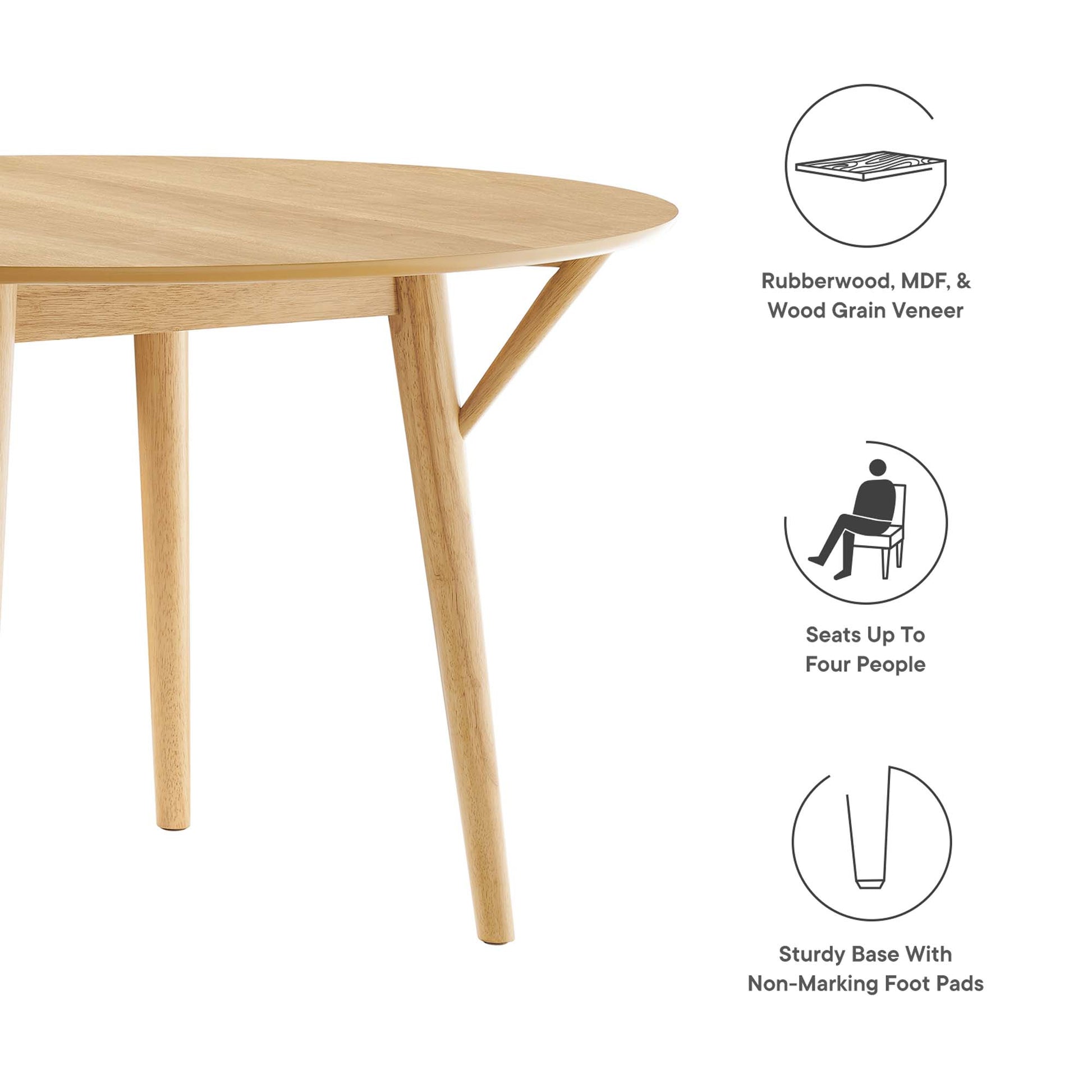 Gallant 47" Round Dining Table by Modway | Dining Tables | Modishstore - 4