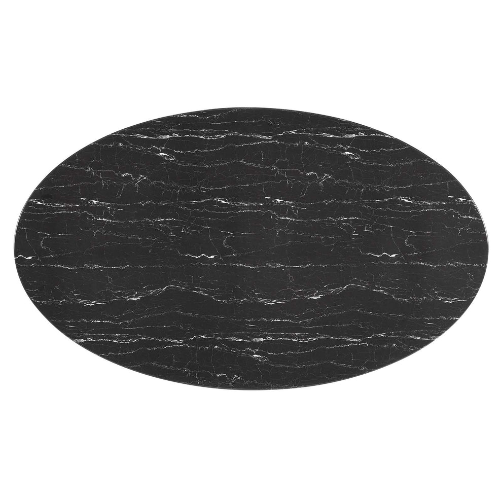 Modway Lippa 78" Oval Artificial Marble Dining Table - EEI-5528 | Dining Tables | Modishstore - 8
