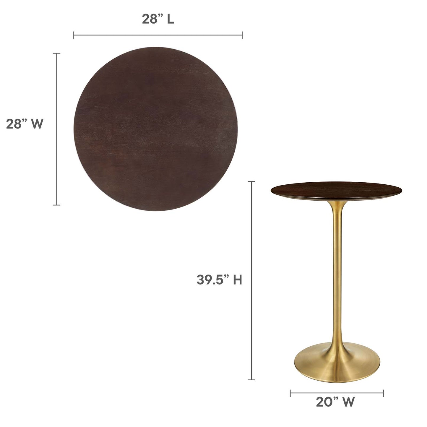 Modway Lippa 28" Wood Bar Table - EEI-5529