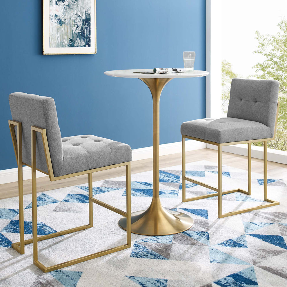 Privy Upholstered Fabric Counter Stool Set of 2 by Modway | Counter Stools | Modishstore - 1