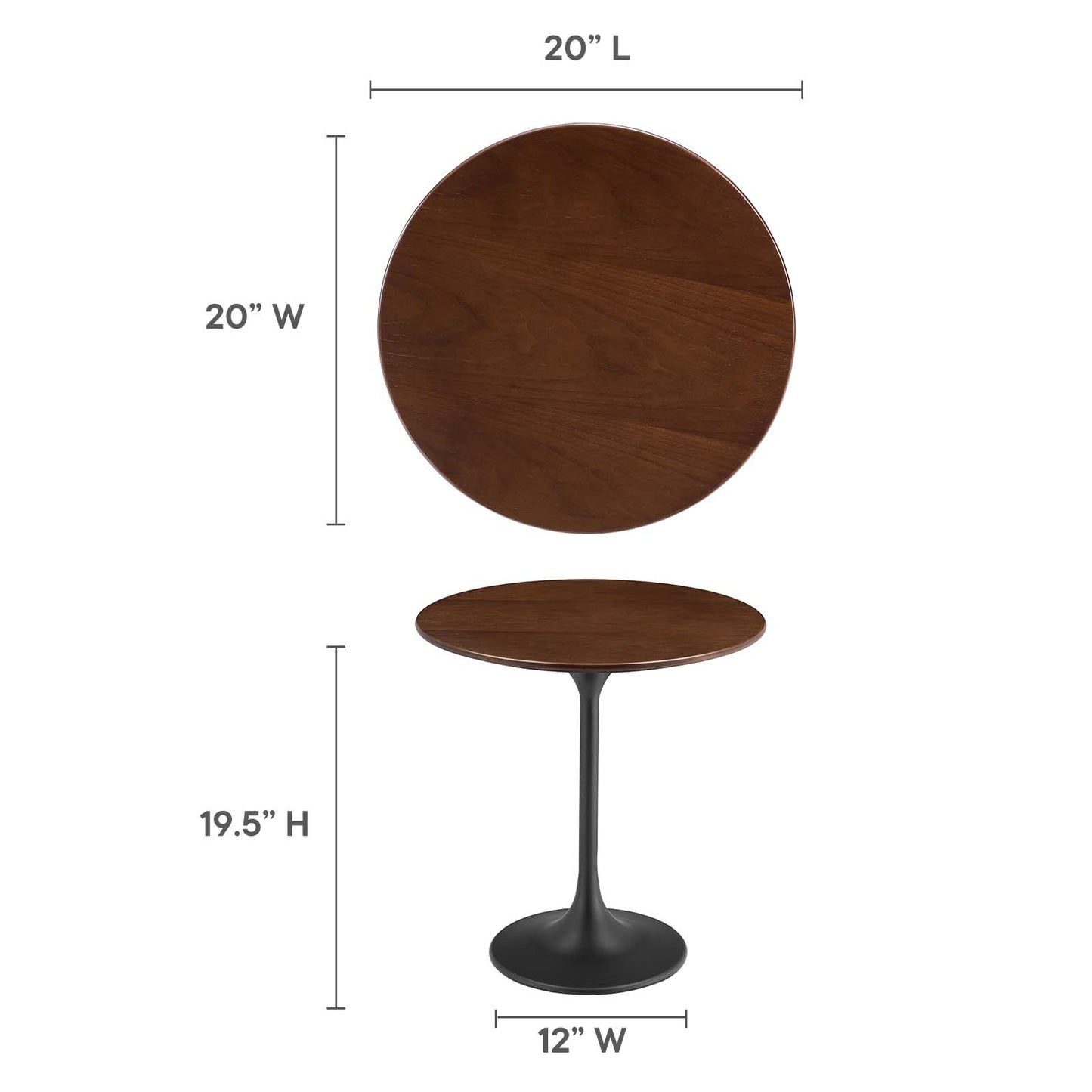Lippa 20" Round Side Table By Modway - EEI-5689