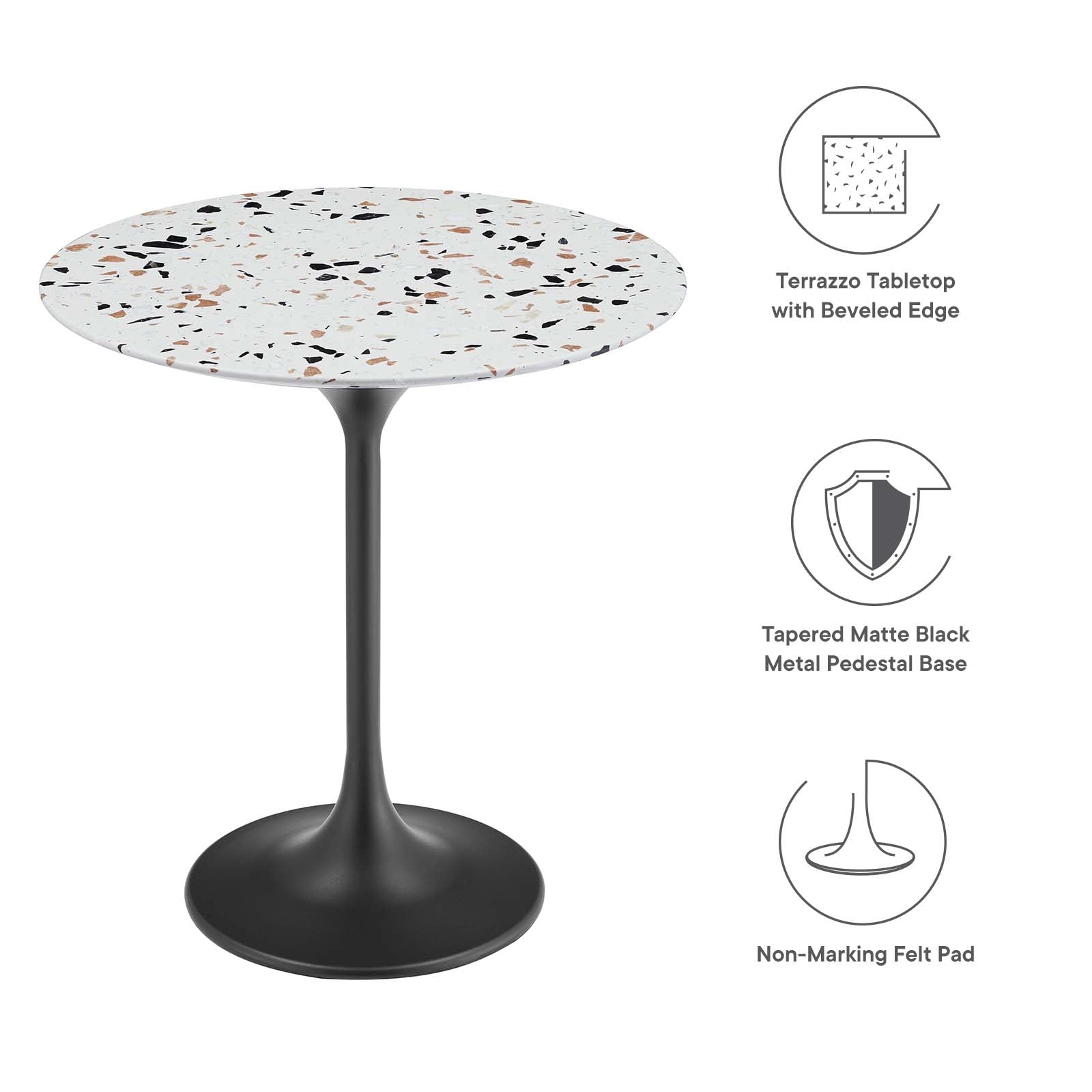 Lippa 20" Round Terrazzo Side Table By Modway - EEI-5692 | Side Tables | Modishstore - 12