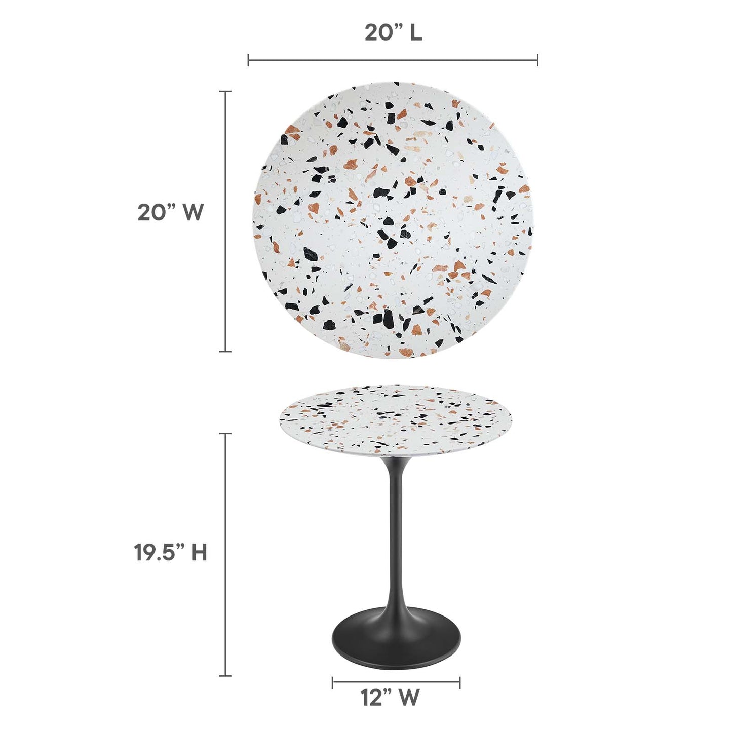 Lippa 20" Round Terrazzo Side Table By Modway - EEI-5692 | Side Tables | Modishstore - 13