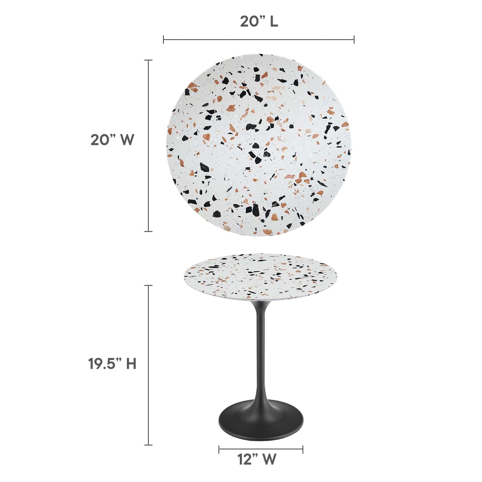 Lippa 20" Round Terrazzo Side Table By Modway - EEI-5692 | Side Tables | Modishstore - 13