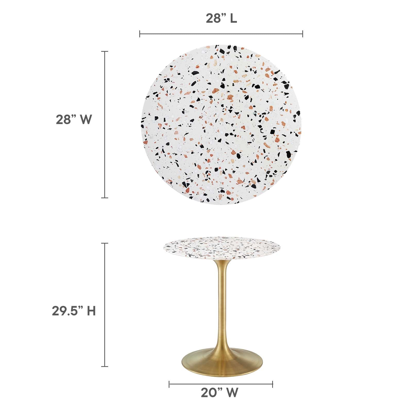 Lippa 28" Round Terrazzo Dining Table By Modway - EEI-5699 | Dining Tables | Modishstore - 13