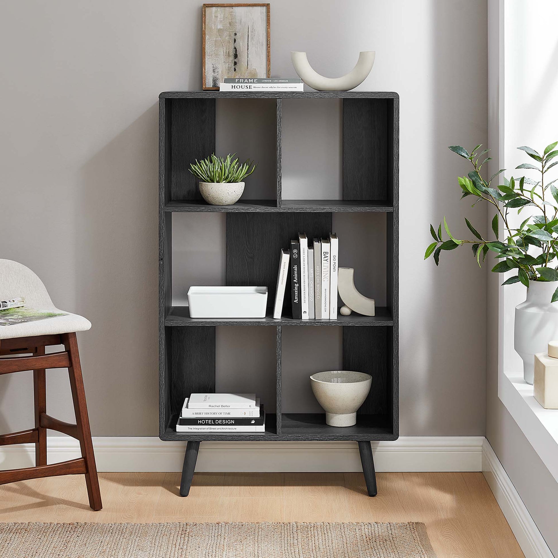 Transmit 5 Shelf Wood Grain Bookcase by Modway | Bookcases | Modishstore - 1