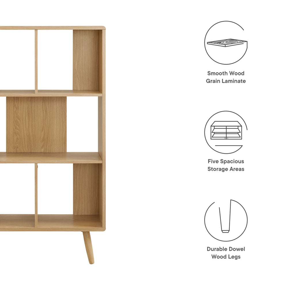 Transmit 5 Shelf Wood Grain Bookcase by Modway | Bookcases | Modishstore - 15