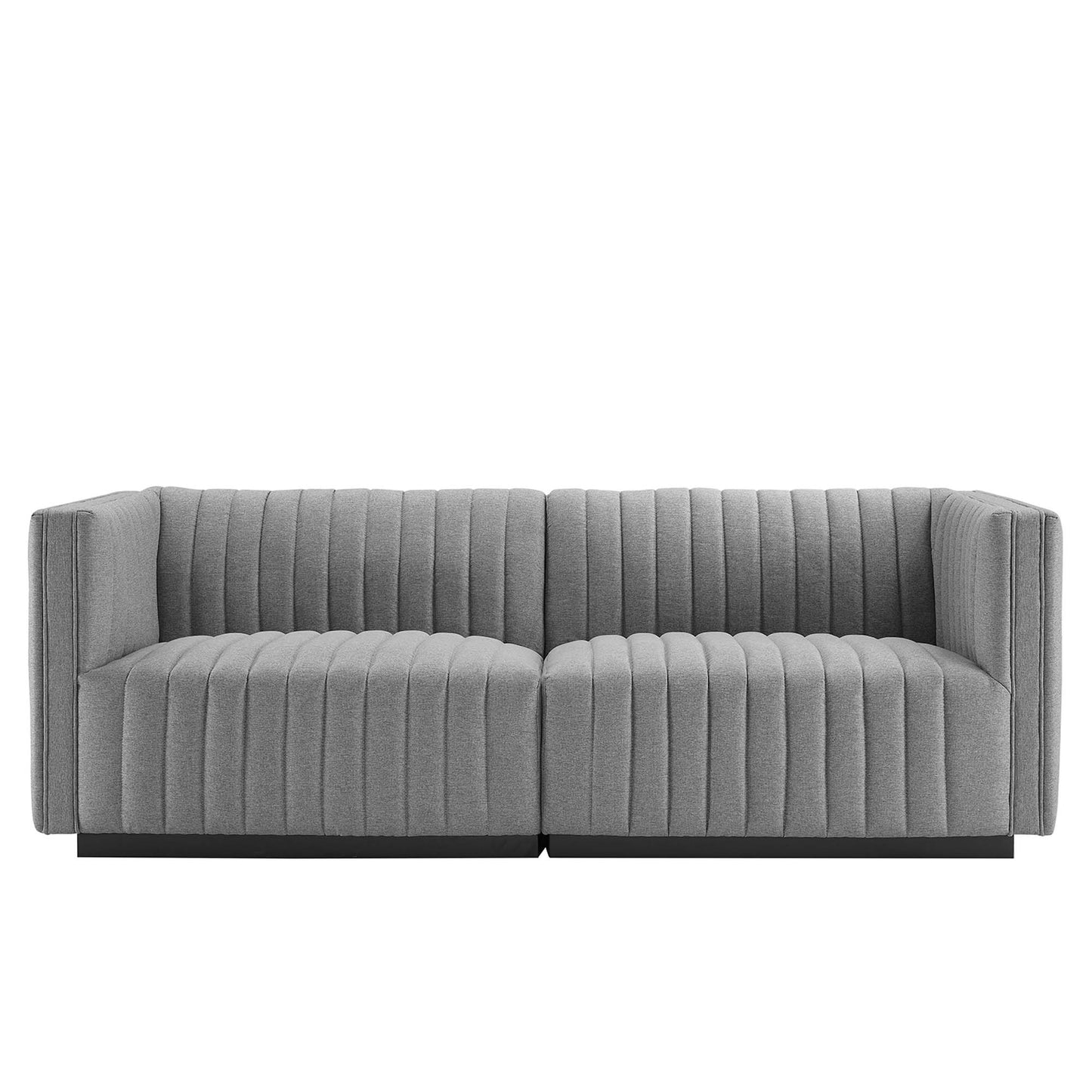 Conjure Channel Tufted Upholstered Fabric Loveseat by Modway | Loveseats | Modishstore - 4