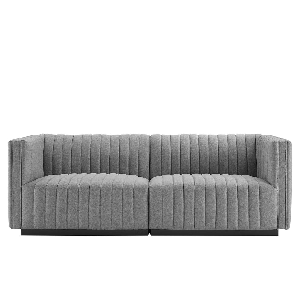Conjure Channel Tufted Upholstered Fabric Loveseat by Modway | Loveseats | Modishstore - 4