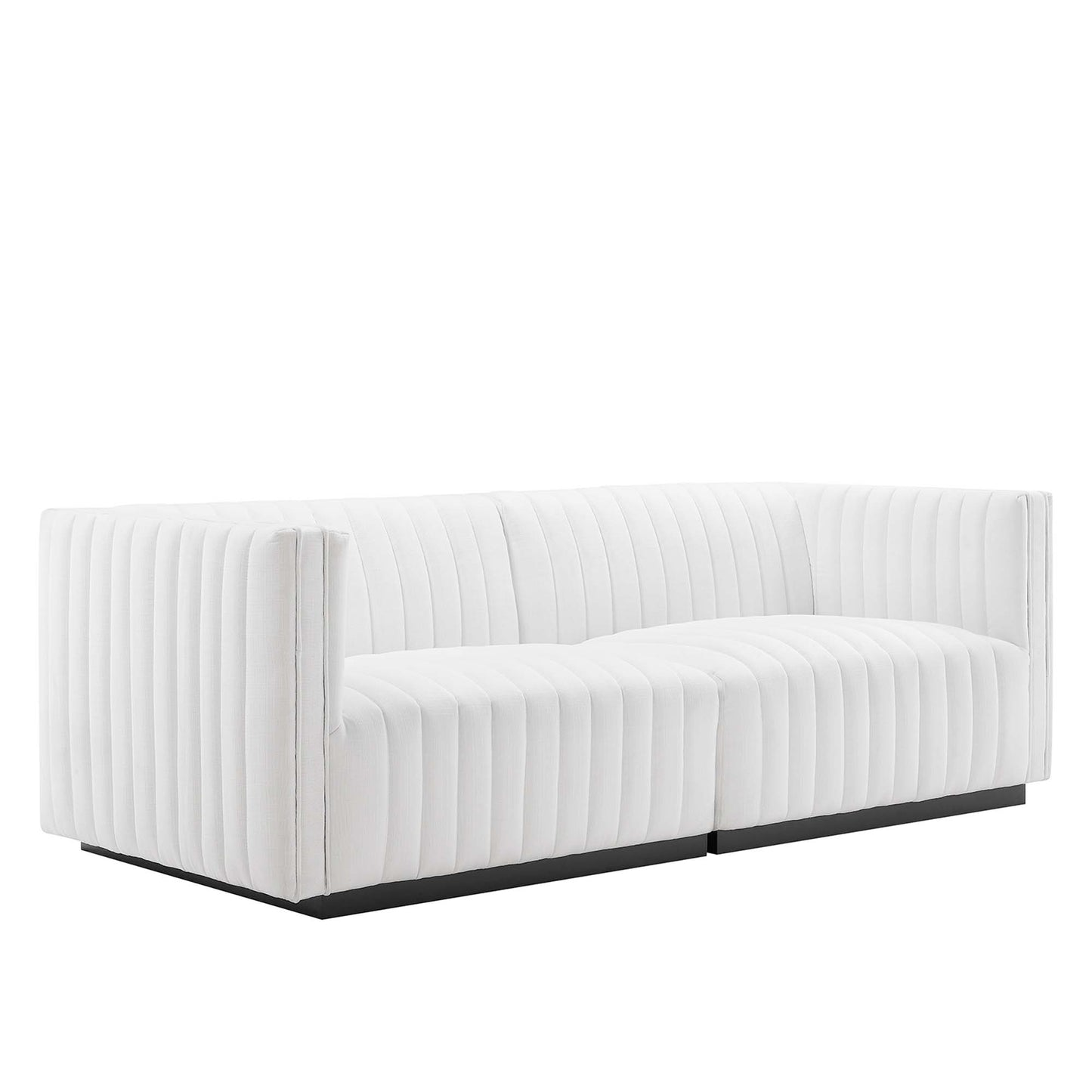 Conjure Channel Tufted Upholstered Fabric Loveseat by Modway | Loveseats | Modishstore - 12