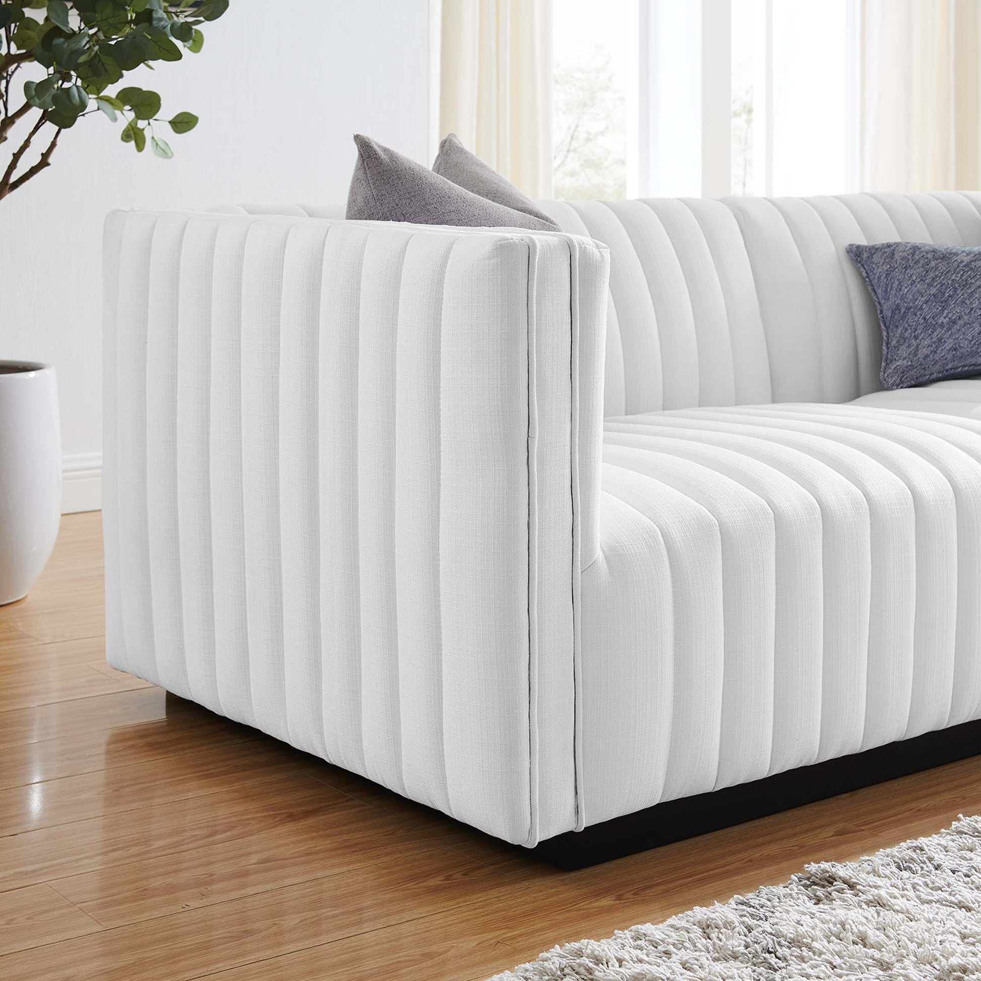 Conjure Channel Tufted Upholstered Fabric Loveseat by Modway | Loveseats | Modishstore - 13