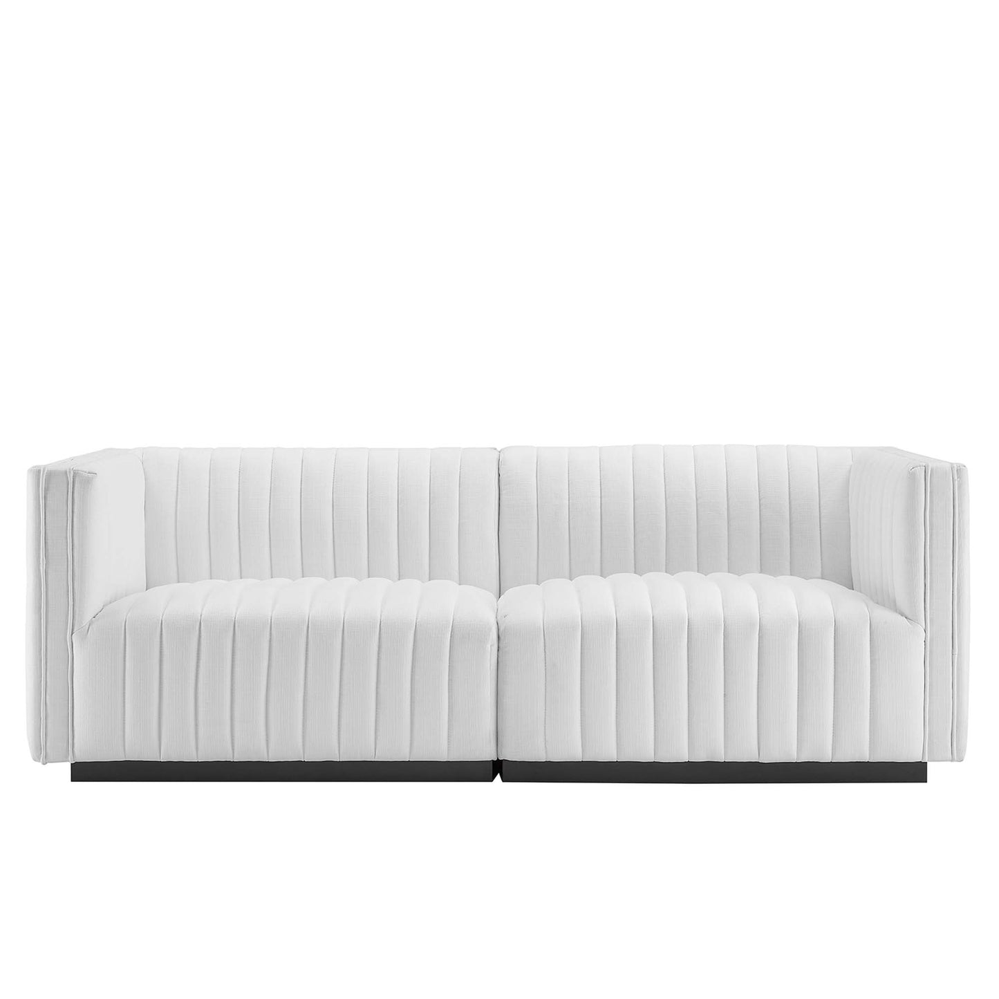 Conjure Channel Tufted Upholstered Fabric Loveseat by Modway | Loveseats | Modishstore - 15