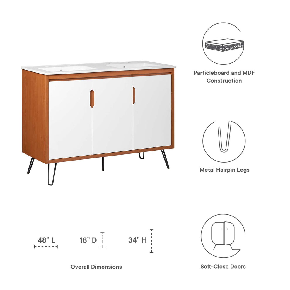 Energize 48" Double Sink Bathroom Vanity By Modway - EEI-5807 | Bathroom Accessories | Modishstore - 16