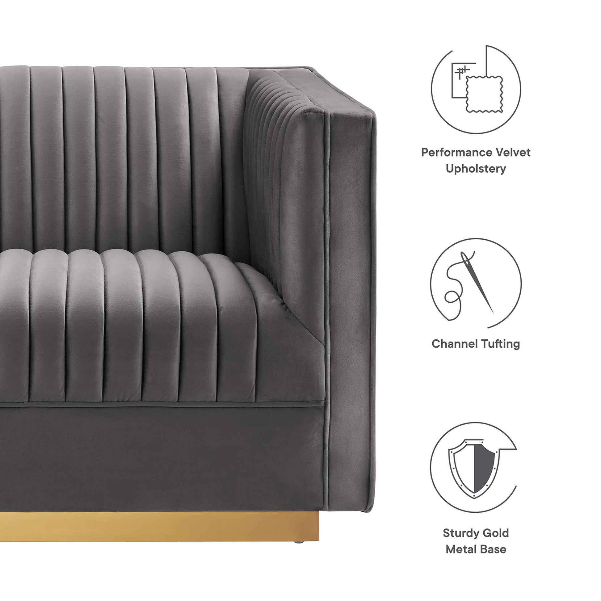 Conjure Channel Tufted Upholstered Fabric Loveseat by Modway | Loveseats | Modishstore - 27