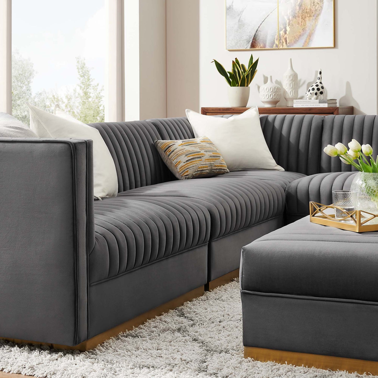 Conjure Channel Tufted Upholstered Fabric Loveseat by Modway | Loveseats | Modishstore - 28