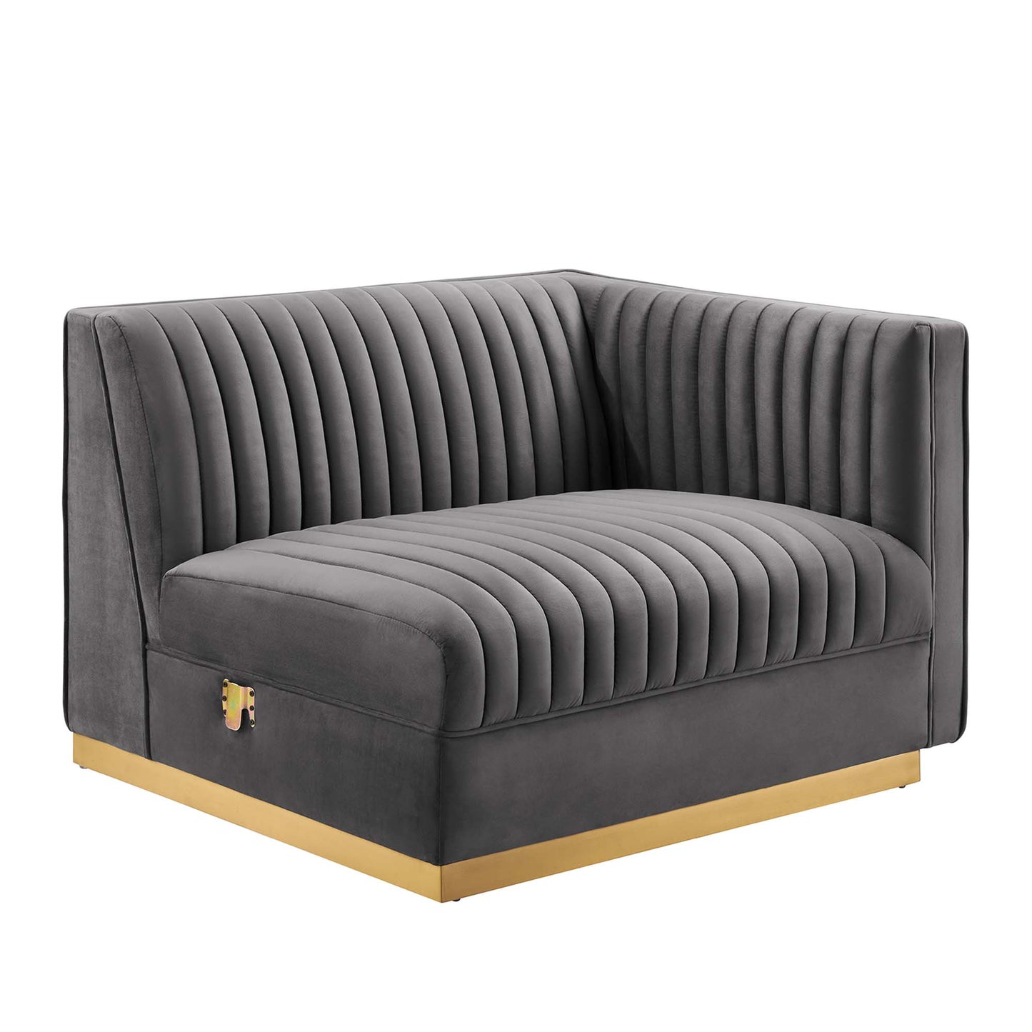 Sanguine 5-Piece Channel Tufted Performance Velvet Right-Facing Modular Sectional Sofa by Modway | Sofas | Modishstore - 5