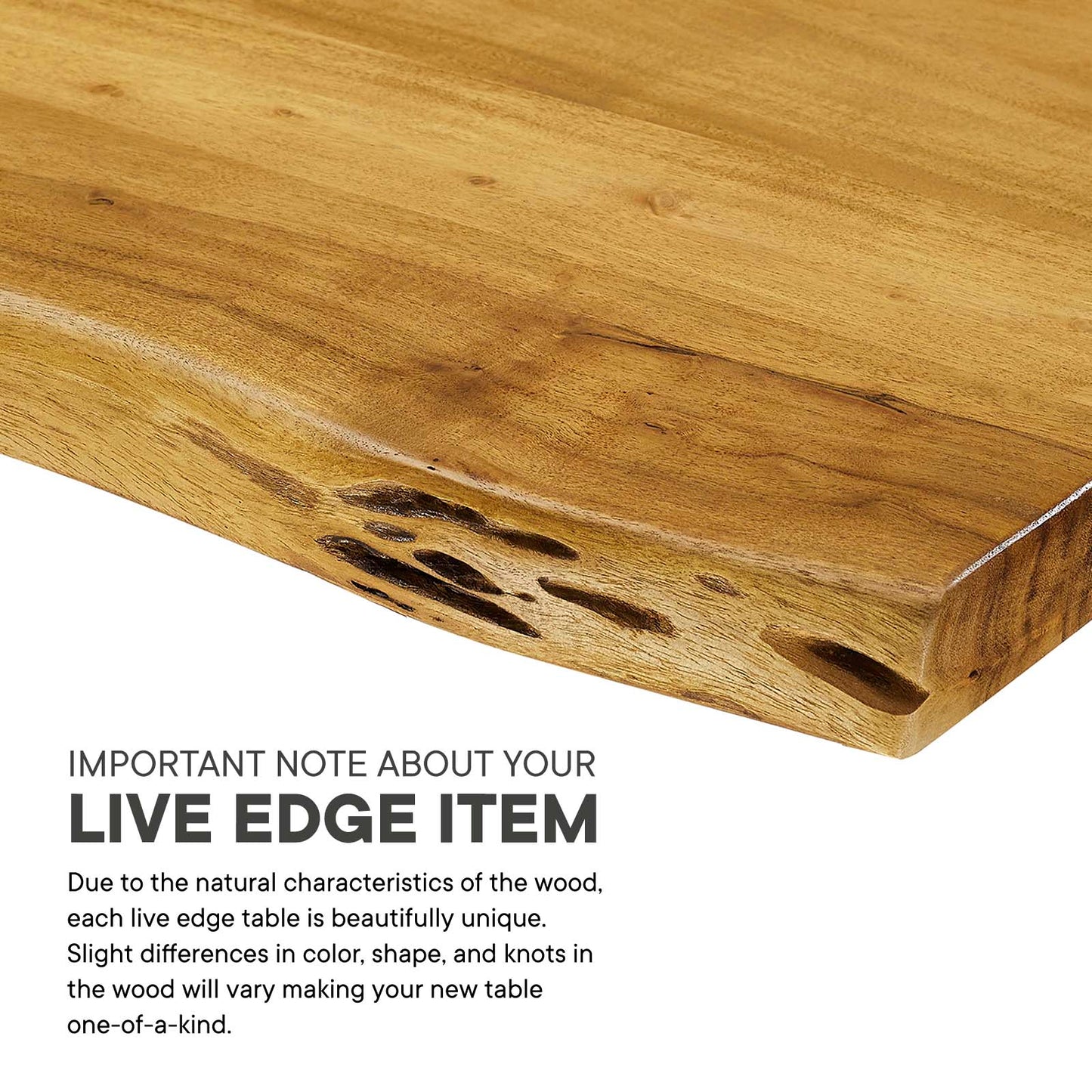 Viggo 74" Live Edge Acacia Wood Dining Table By Modway - EEI-6069