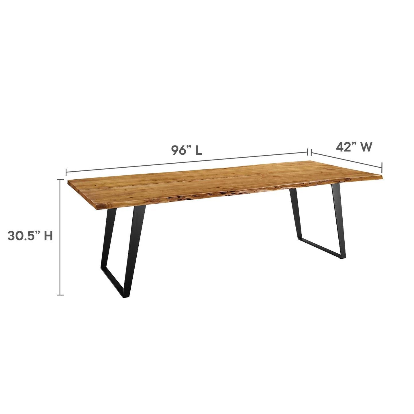 Viggo 96" Live Edge Acacia Wood Dining Table By Modway - EEI-6071 | Dining Tables | Modishstore - 22