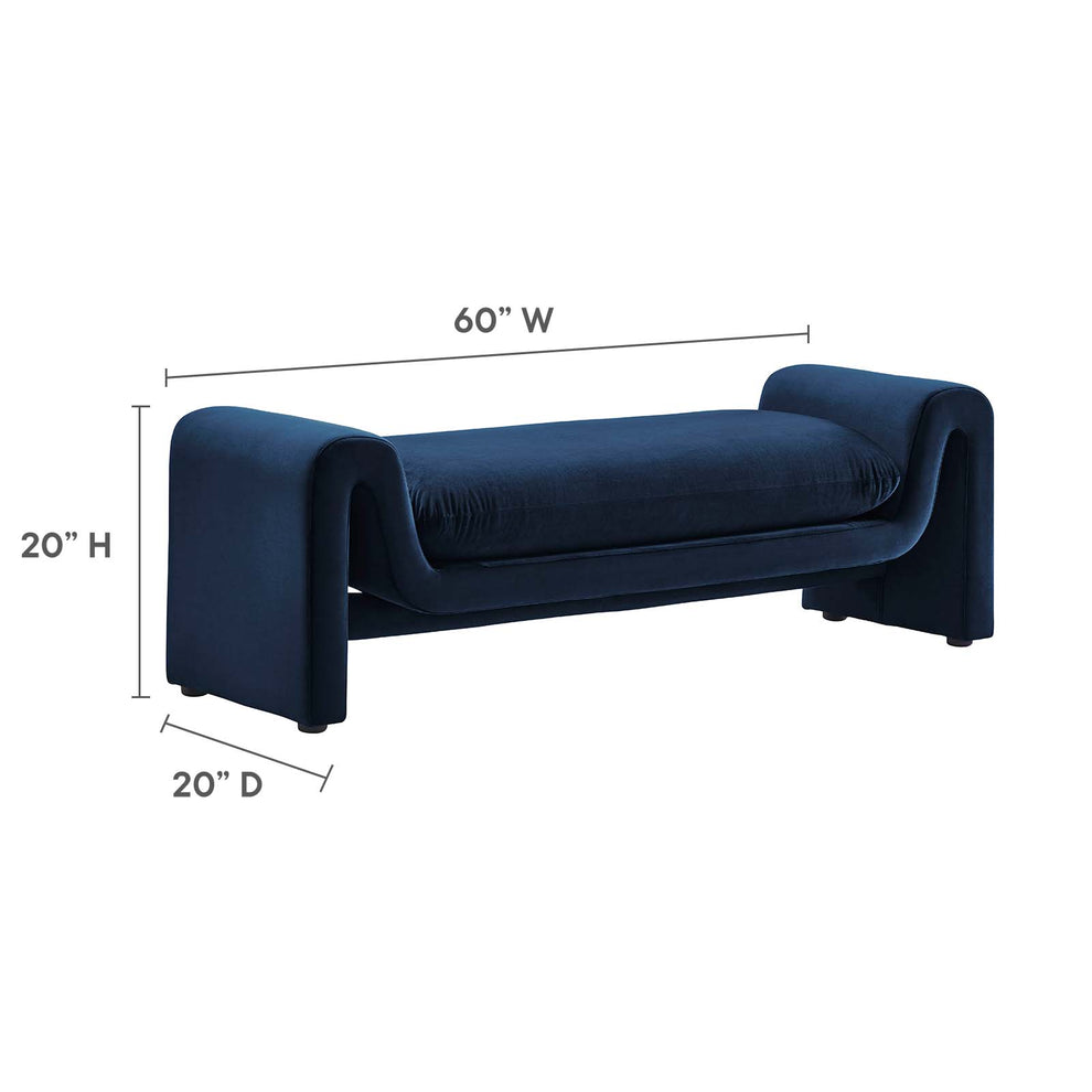 Waverly Performance Velvet Bench By Modway - EEI-6380 | Benches | Modishstore - 32