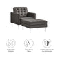 Loft Tufted Vegan Leather Armchair and Ottoman Set by Modway | Armchairs | Modishstore - 3