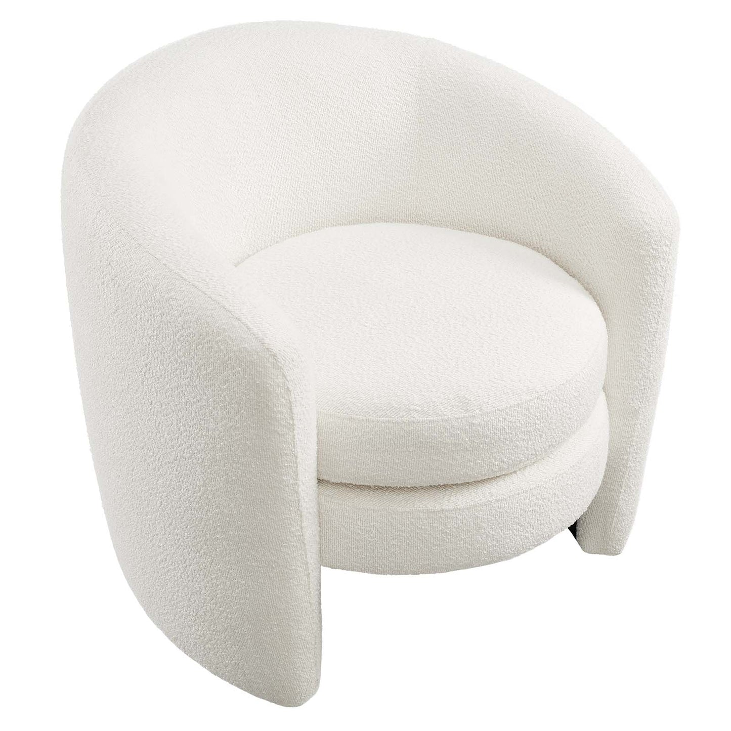 Affinity Upholstered Boucle Fabric Curved Back Armchair By Modway - EEI-6666 | Armchairs | Modishstore - 4