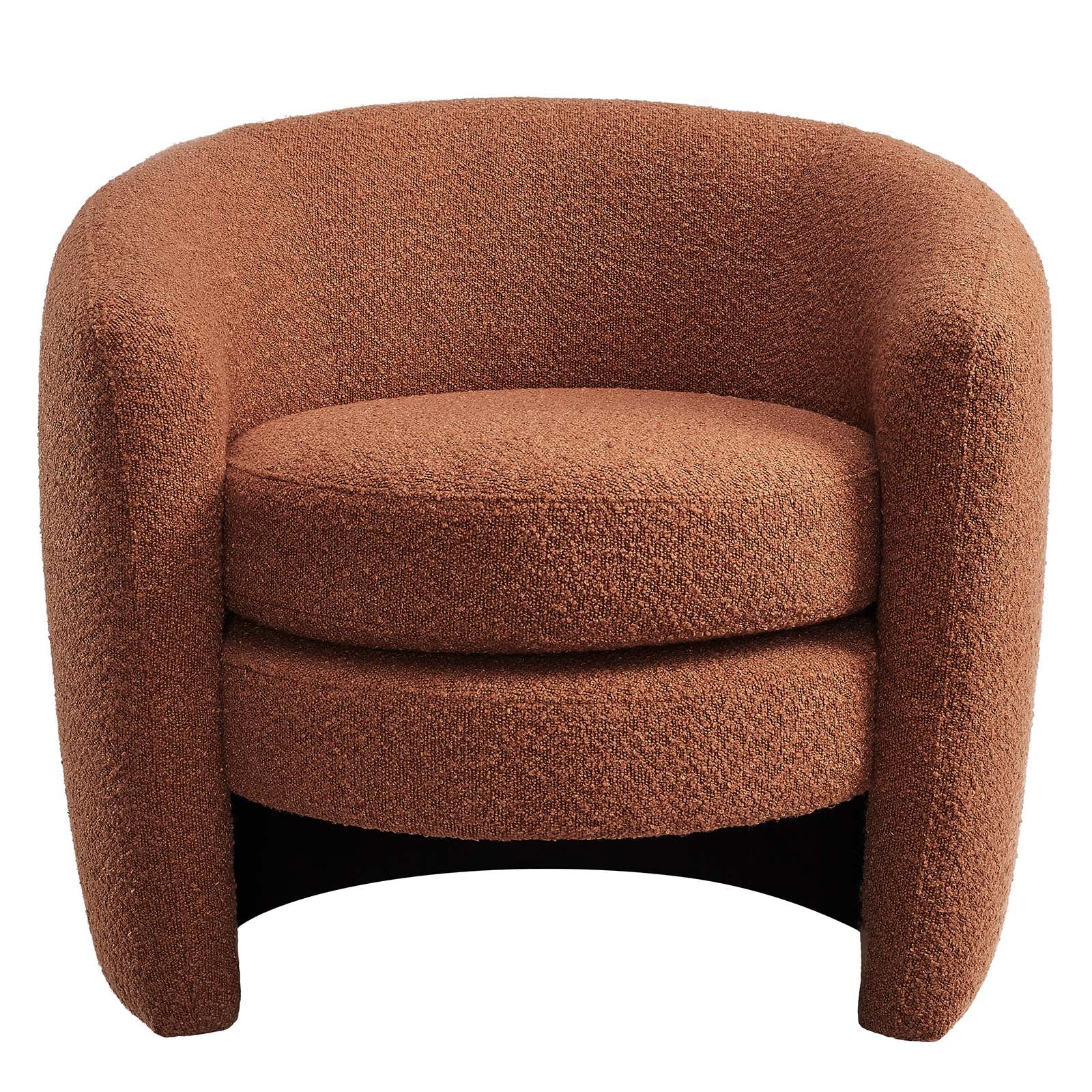 Affinity Upholstered Boucle Fabric Curved Back Armchair By Modway - EEI-6666 | Armchairs | Modishstore - 19