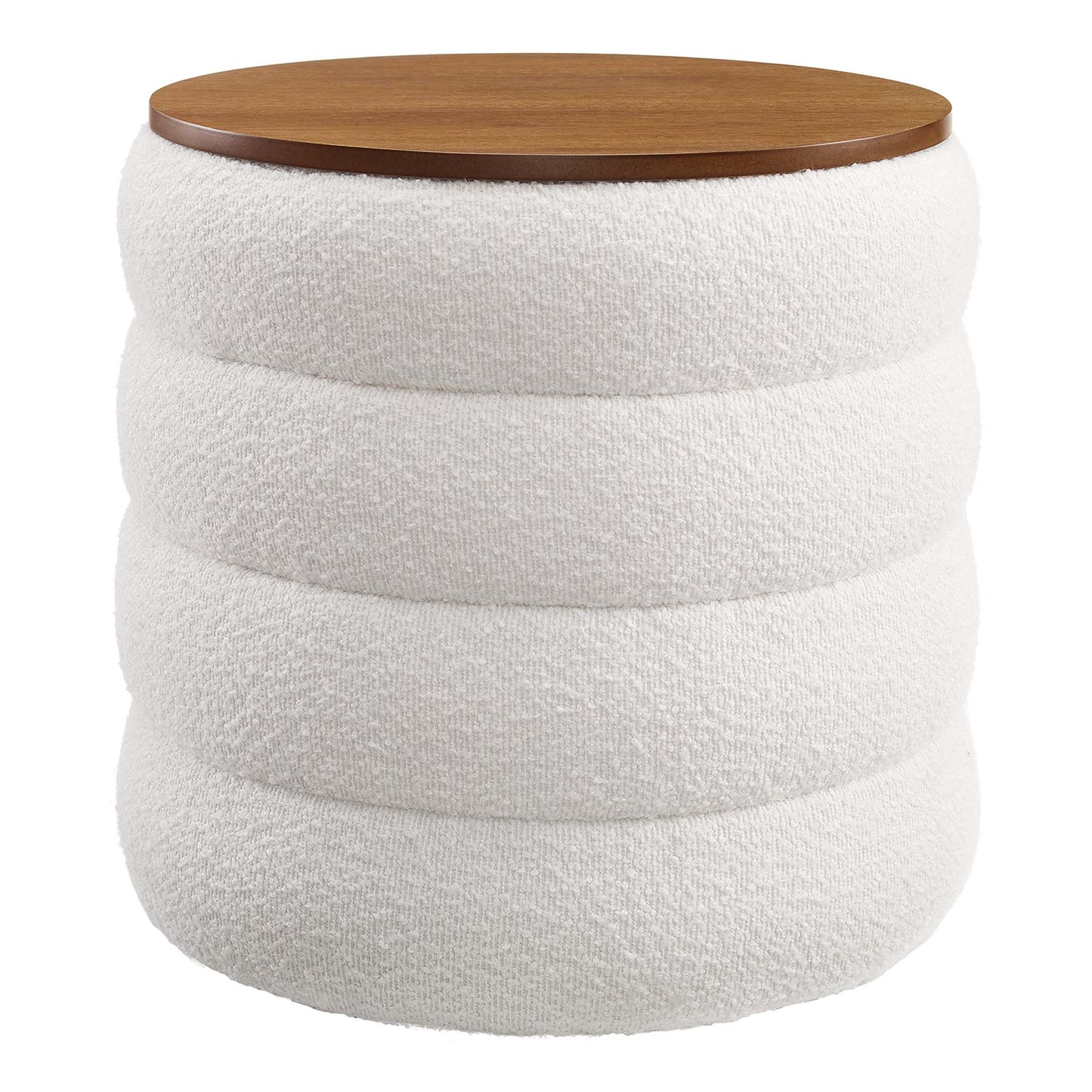 Mezzo Round Boucle Fabric Storage Ottoman by Modway | Ottomans | Modishstore - 2
