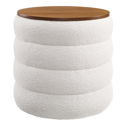 Mezzo Round Boucle Fabric Storage Ottoman by Modway | Ottomans | Modishstore - 2
