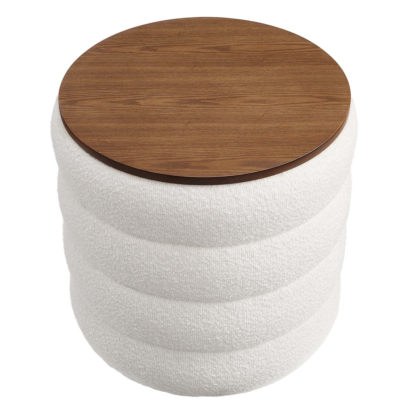Mezzo Round Boucle Fabric Storage Ottoman by Modway | Ottomans | Modishstore - 4