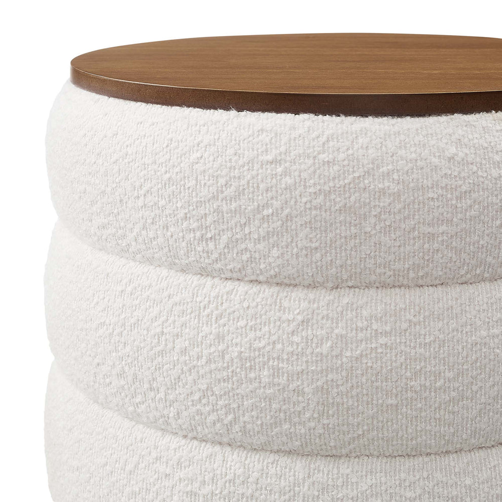 Mezzo Round Boucle Fabric Storage Ottoman by Modway | Ottomans | Modishstore - 5