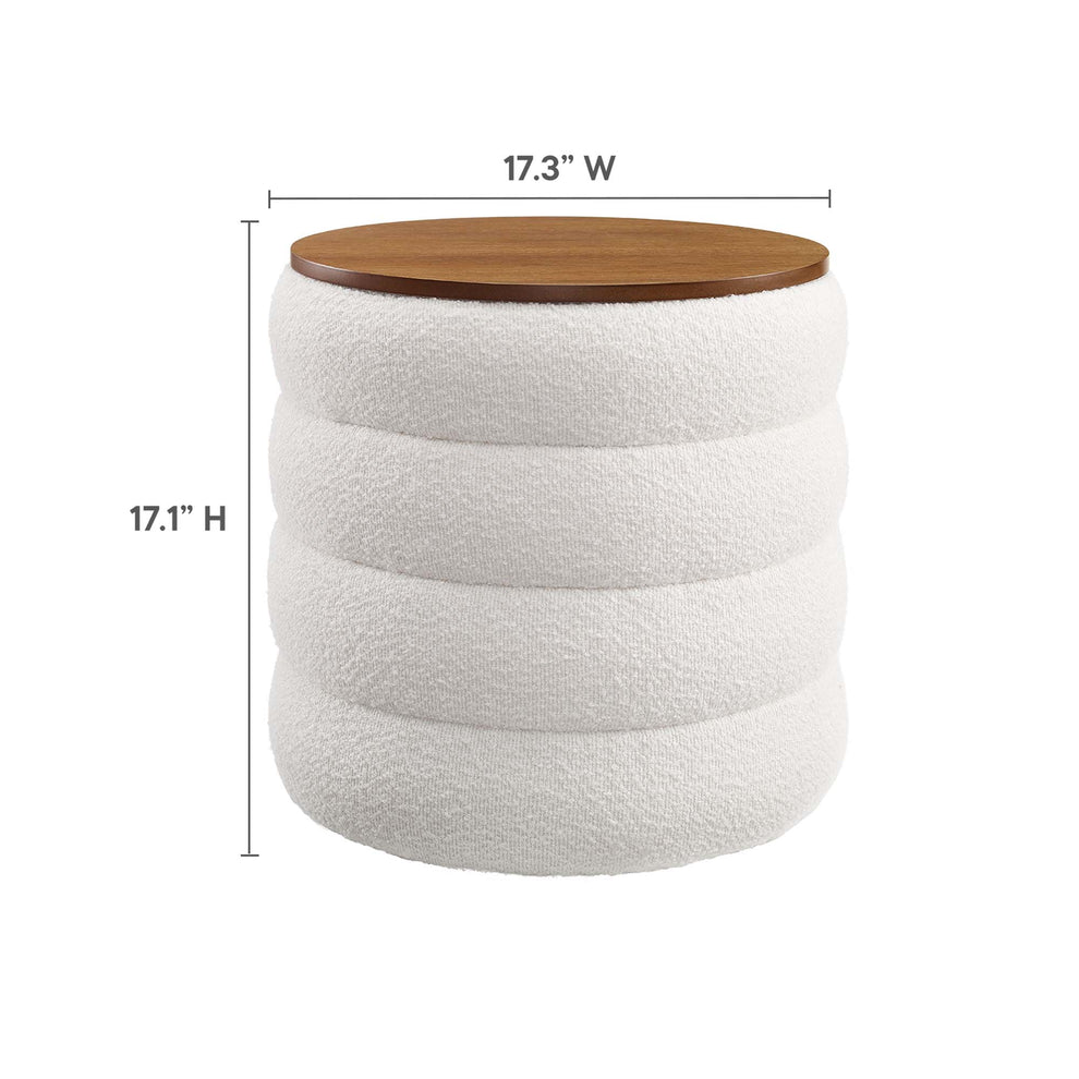 Mezzo Round Boucle Fabric Storage Ottoman by Modway | Ottomans | Modishstore - 8