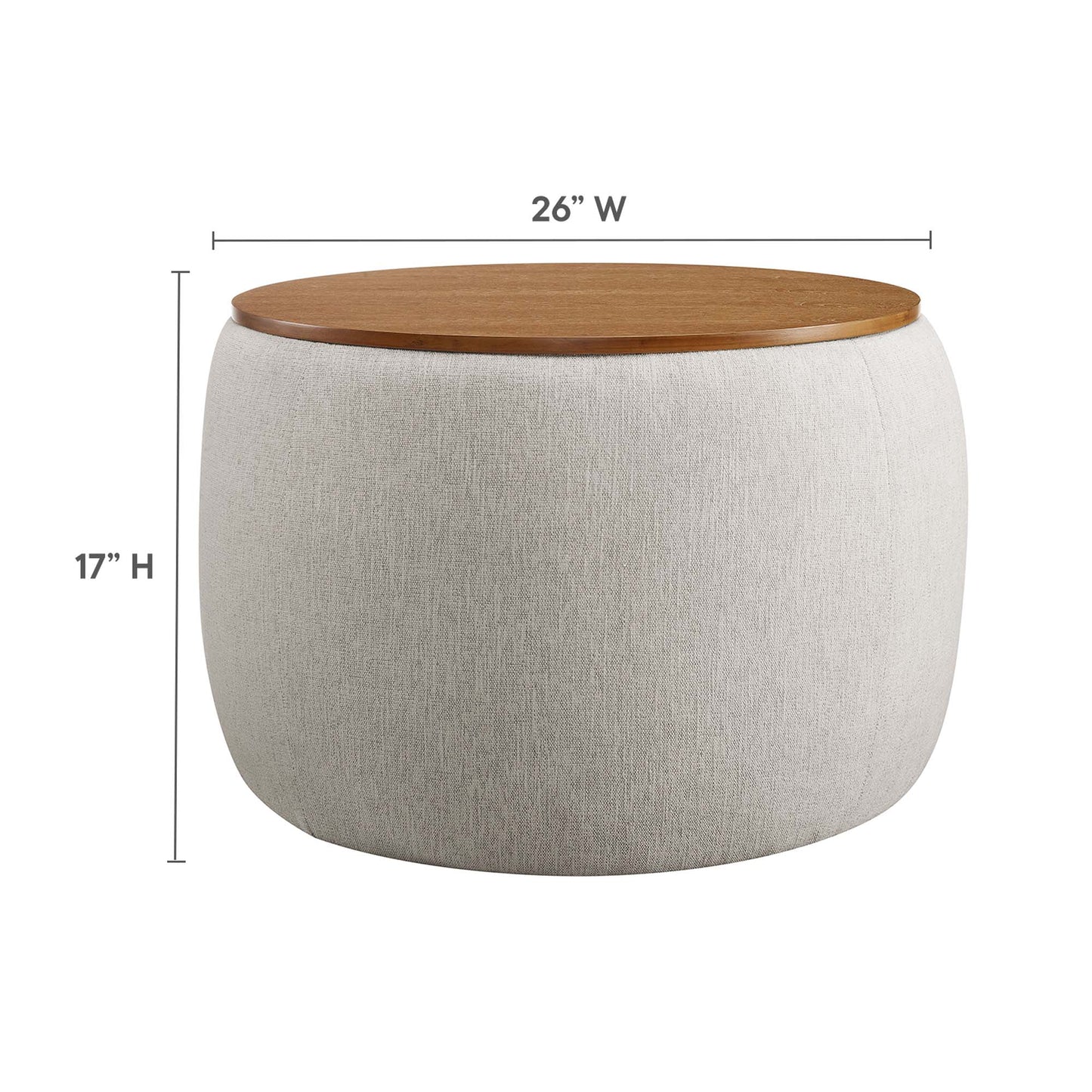 Perla Woven Heathered Fabric Upholstered Storage Ottoman by Modway | Ottomans | Modishstore - 8