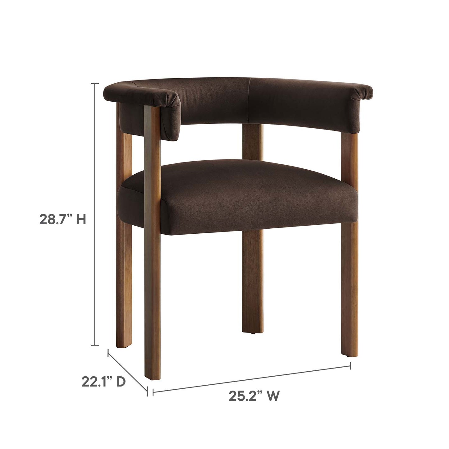 Imogen Performance Velvet Barrel Dining Chairs - Set of 2 By Modway - EEI-6775 | Dining Chairs | Modishstore - 19