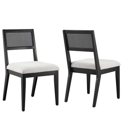 Nimba Faux Rattan Fabric Dining Chairs Set of 2 by Modway | Dining Chairs | Modishstore - 2