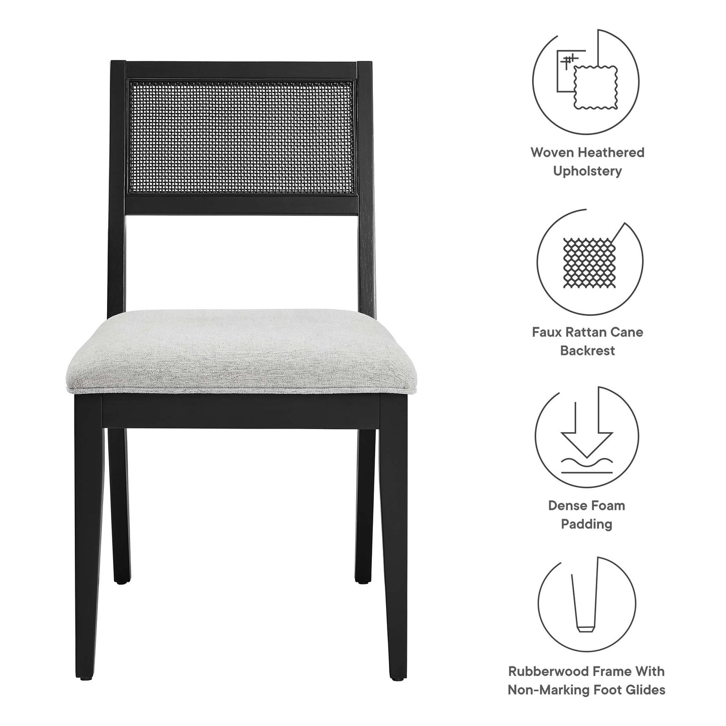 Nimba Faux Rattan Fabric Dining Chairs Set of 2 by Modway | Dining Chairs | Modishstore - 8