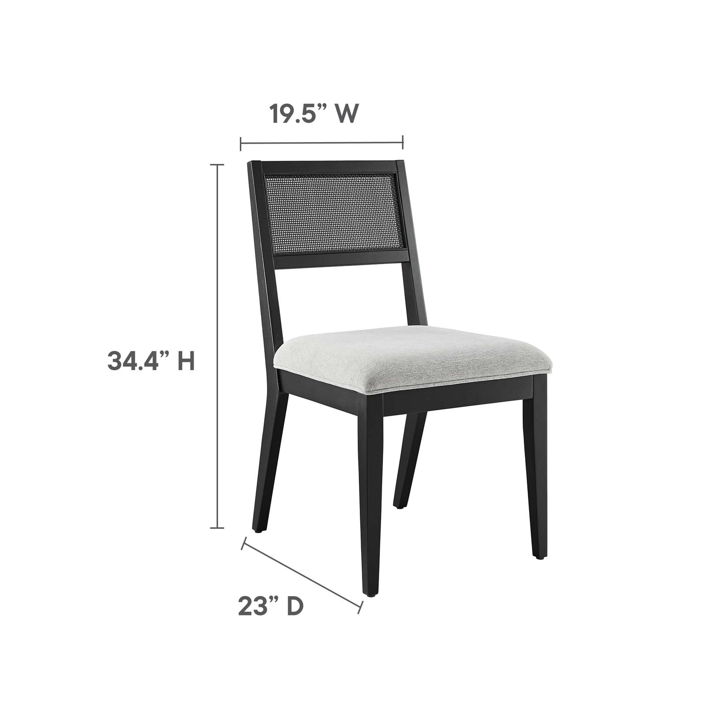 Nimba Faux Rattan Fabric Dining Chairs Set of 2 by Modway | Dining Chairs | Modishstore - 9