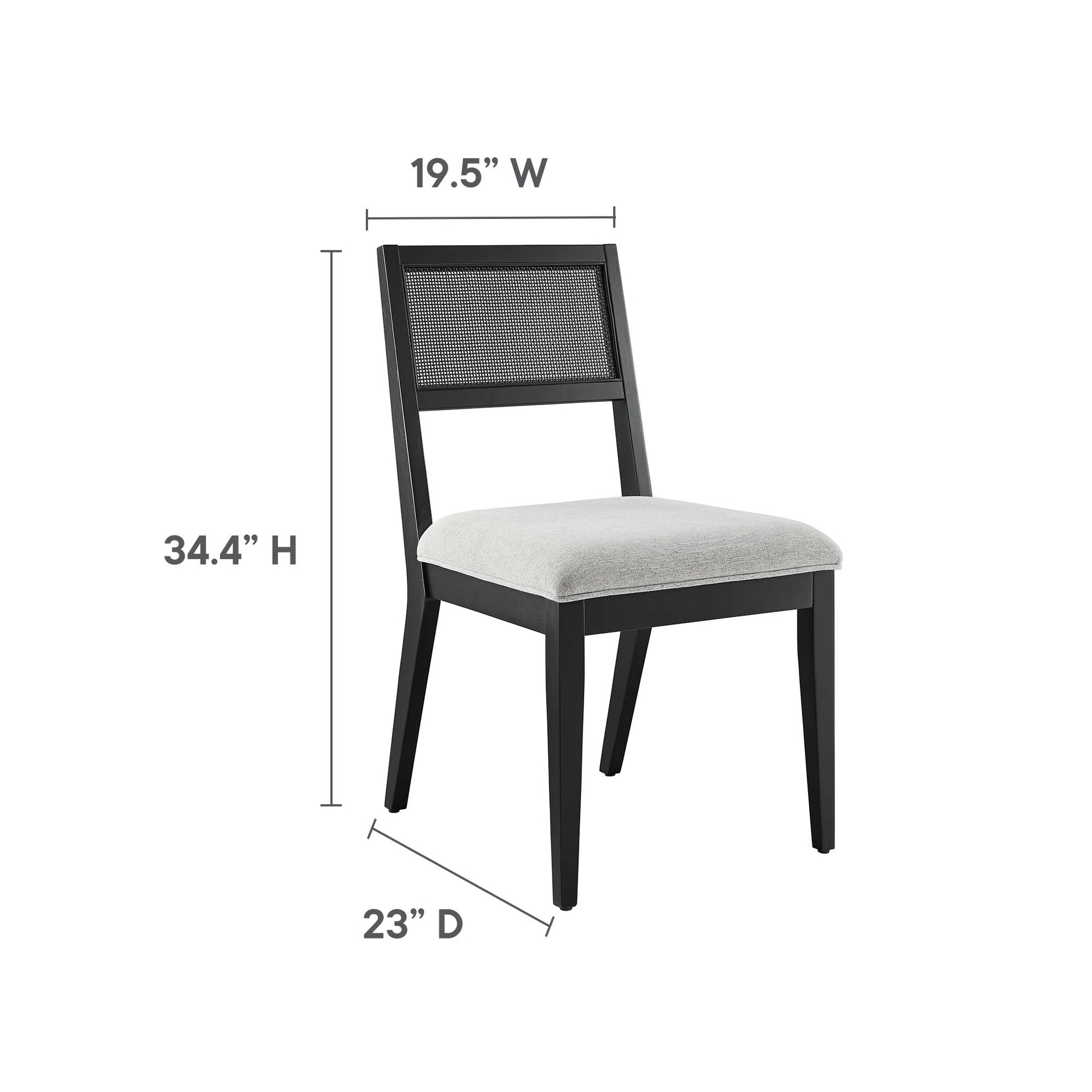 Nimba Faux Rattan Fabric Dining Chairs Set of 2 by Modway | Dining Chairs | Modishstore - 9