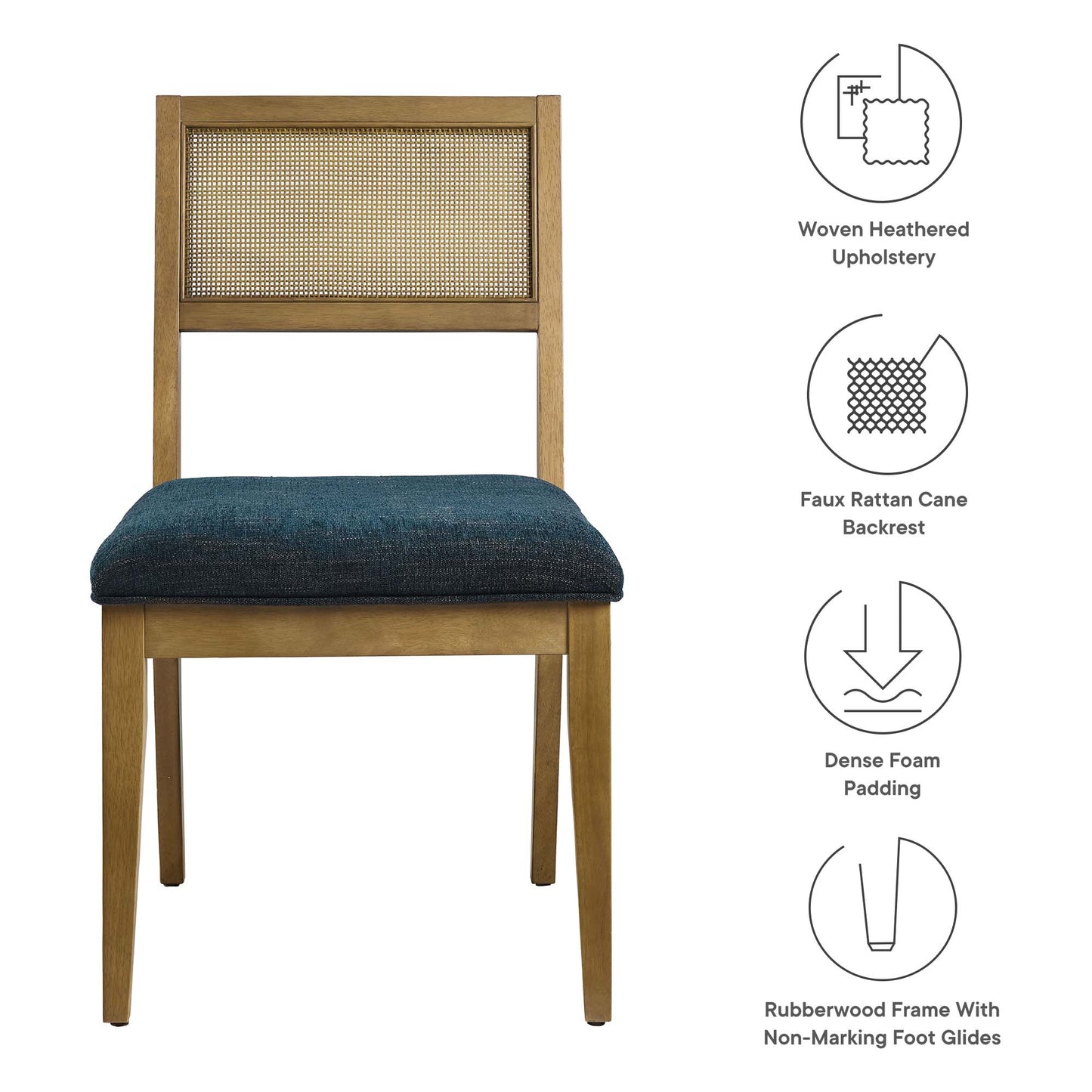 Nimba Faux Rattan Fabric Dining Chairs Set of 2 by Modway | Dining Chairs | Modishstore - 18