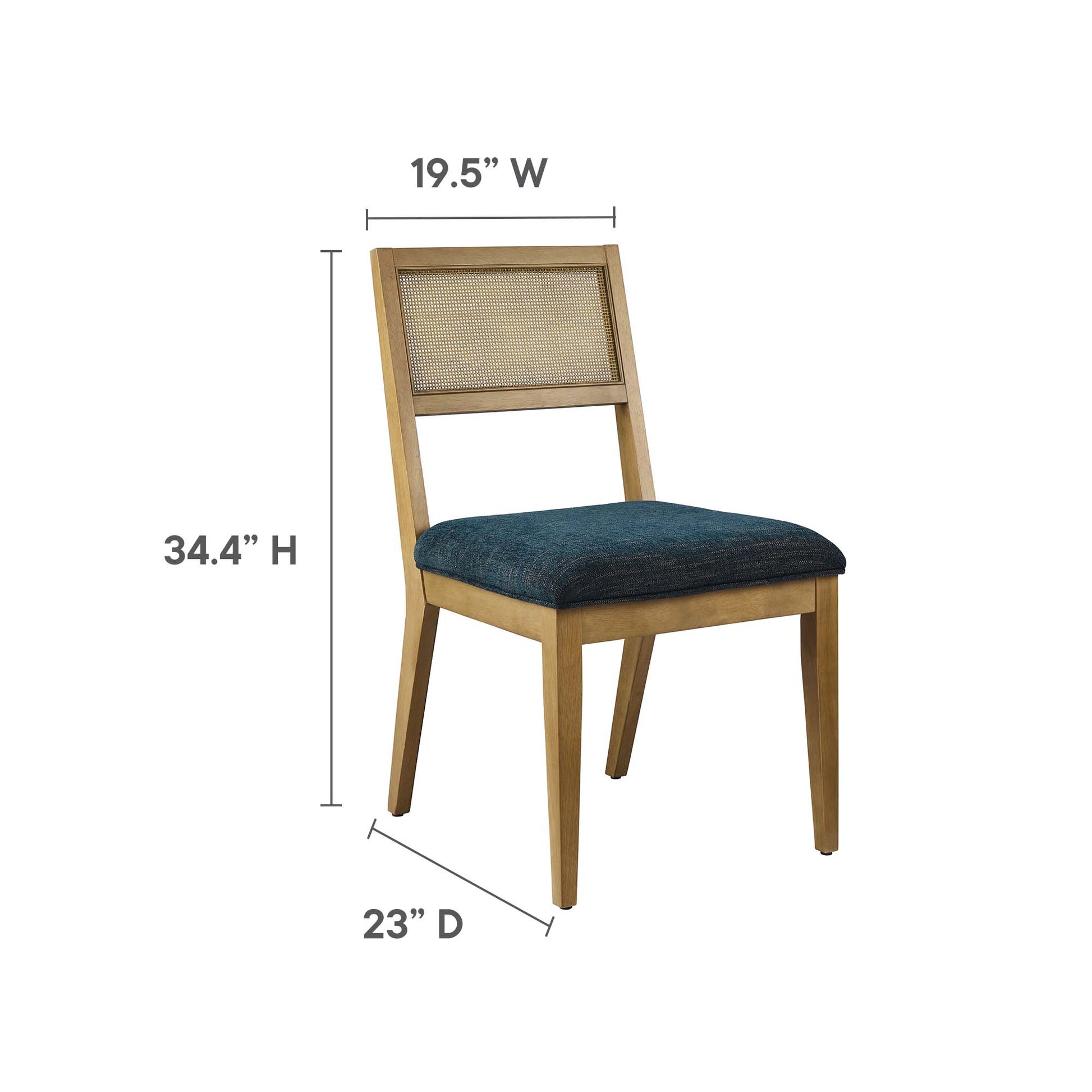 Nimba Faux Rattan Fabric Dining Chairs Set of 2 by Modway | Dining Chairs | Modishstore - 19