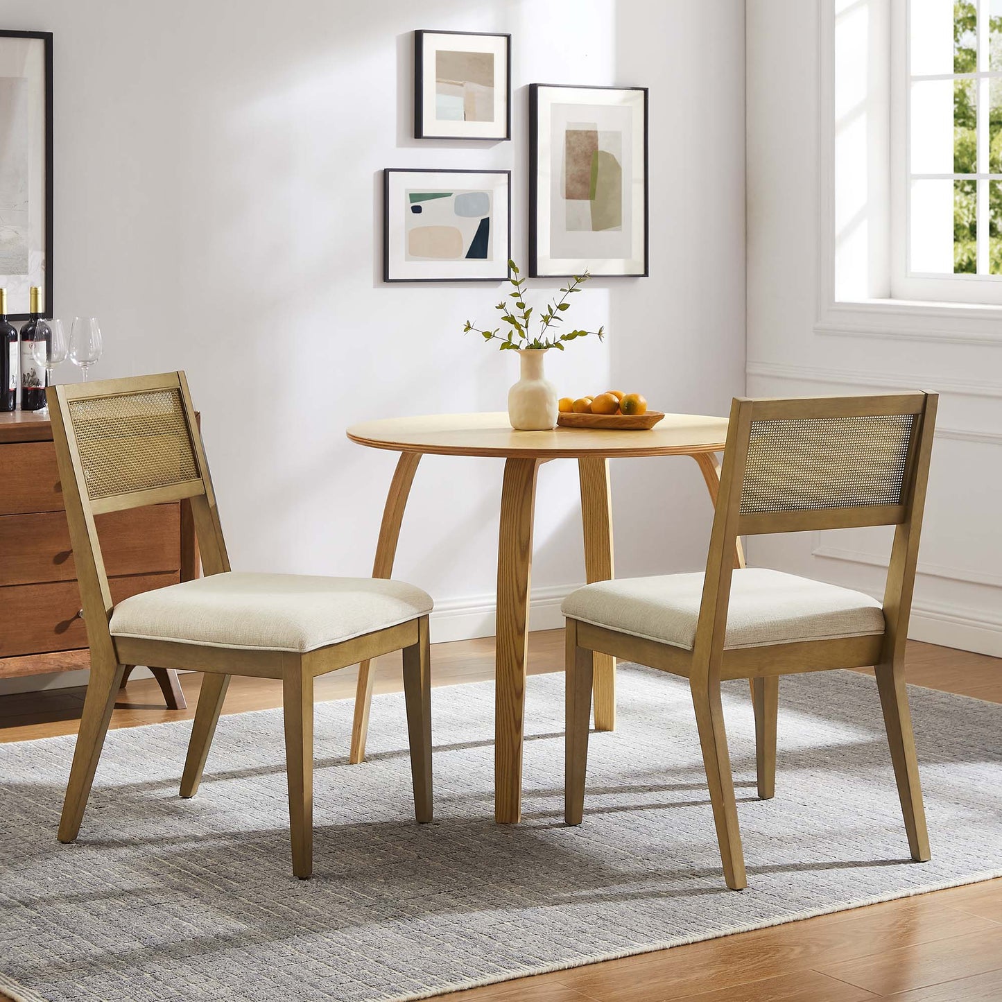 Nimba Faux Rattan Fabric Dining Chairs Set of 2 by Modway | Dining Chairs | Modishstore - 22