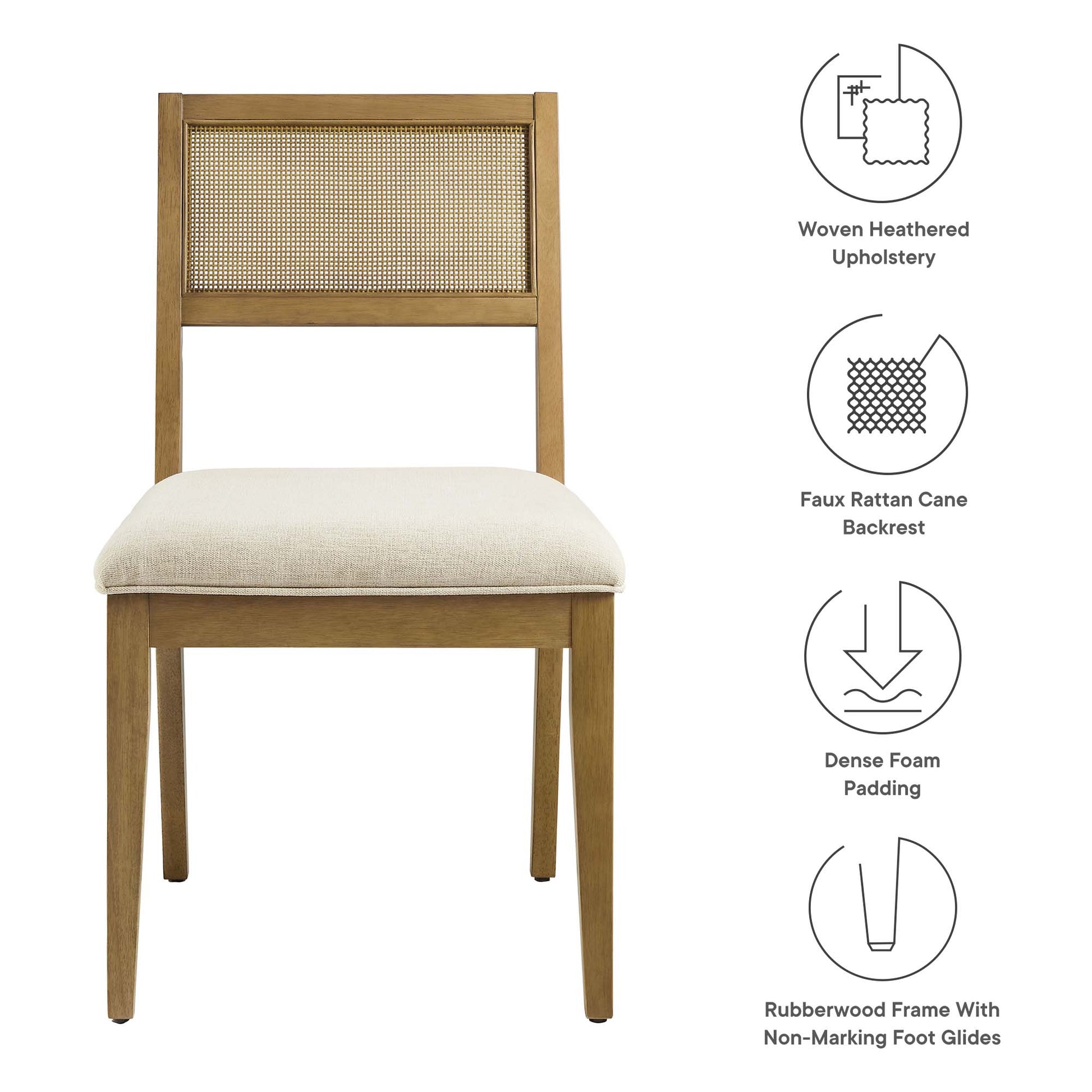 Nimba Faux Rattan Fabric Dining Chairs Set of 2 by Modway | Dining Chairs | Modishstore - 28