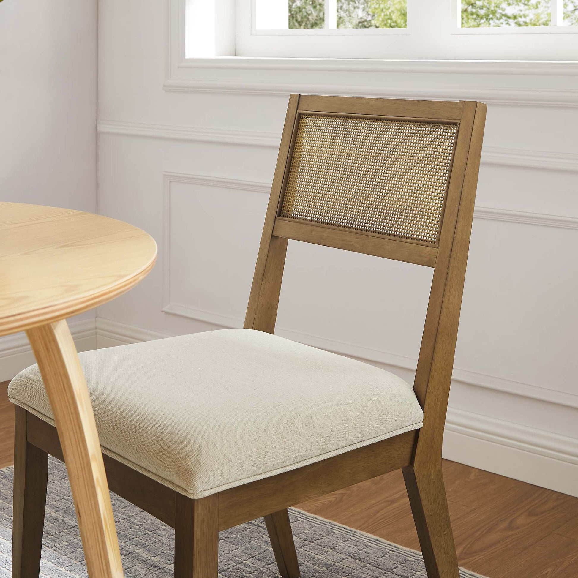 Nimba Faux Rattan Fabric Dining Chairs Set of 2 by Modway | Dining Chairs | Modishstore - 30