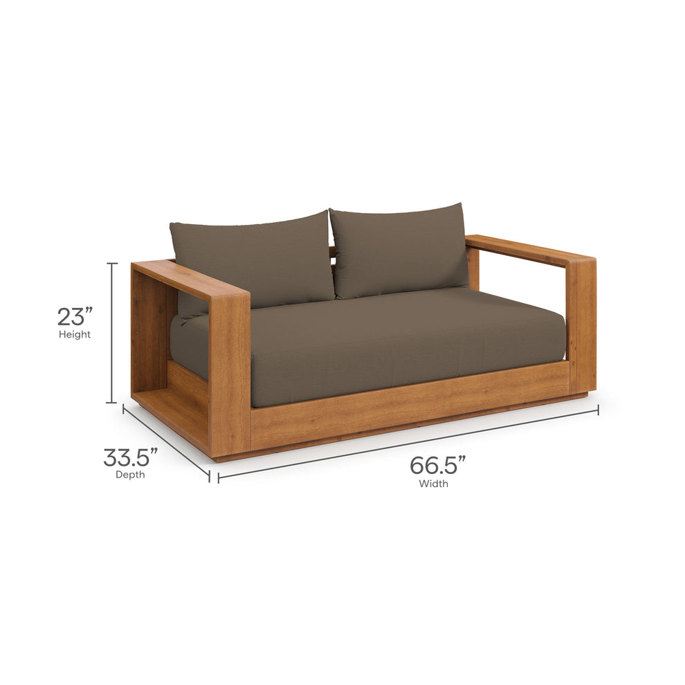 Tahoe Acacia Wood Outdoor Patio Acacia Wood Loveseat by Modway | Sofas | Modishstore - 10