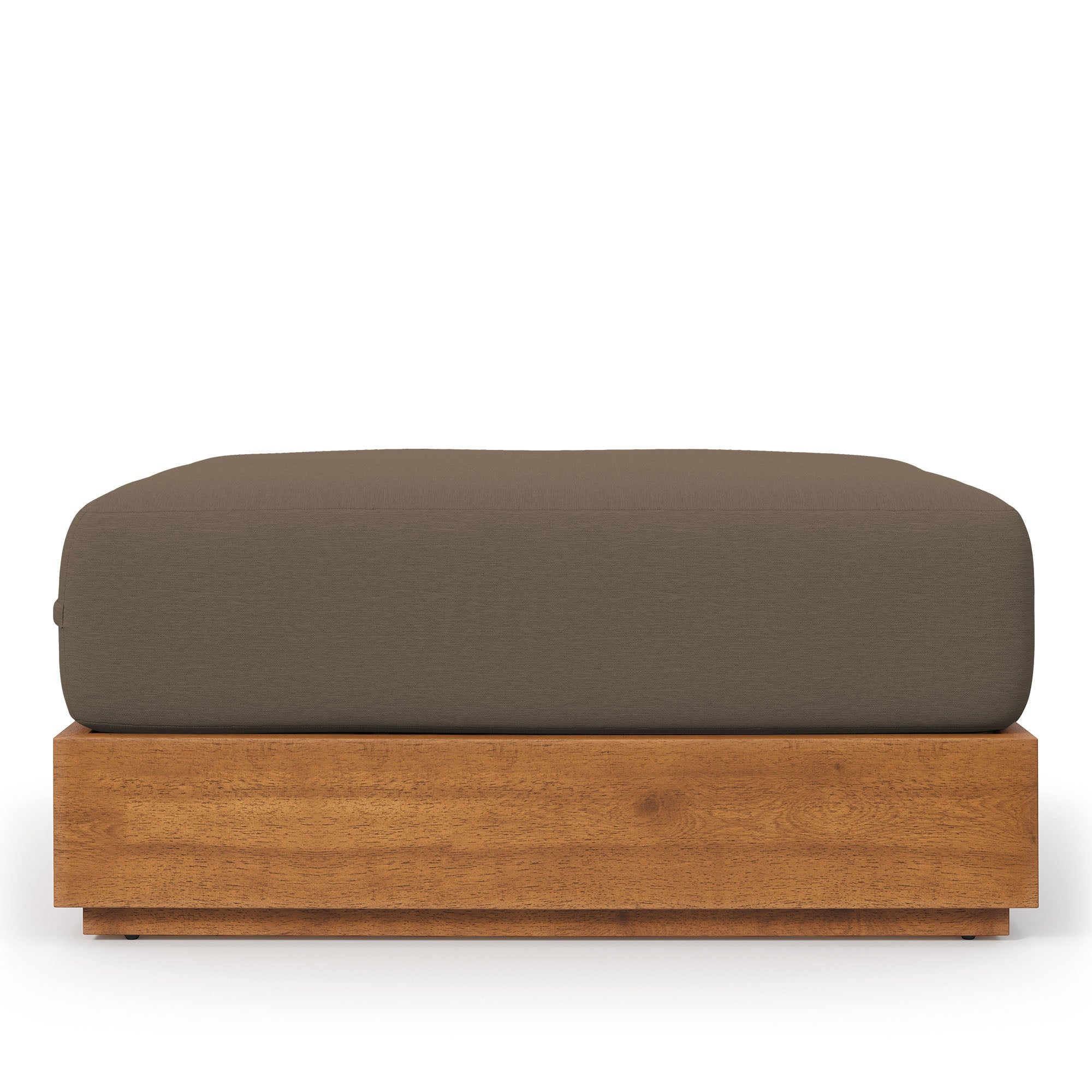 Tahoe Outdoor Patio Acacia Wood Ottoman - Thumbnail 2